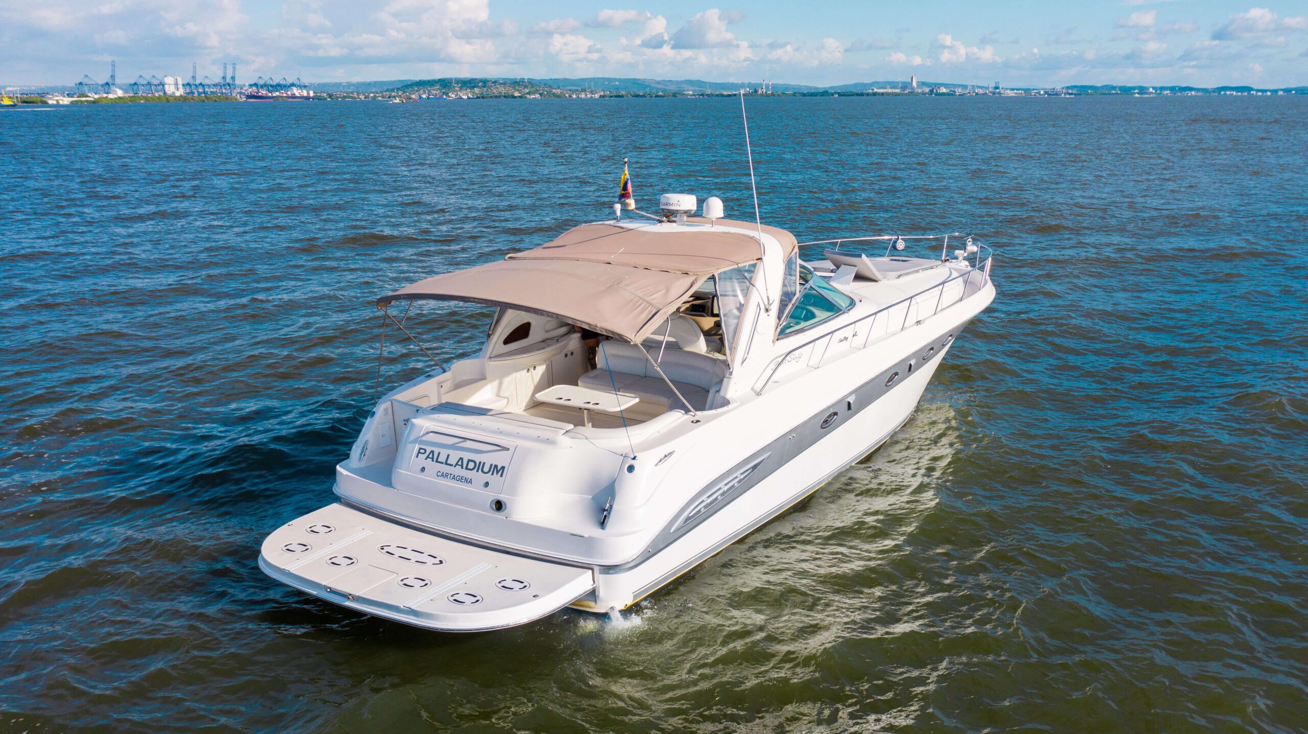 Guests posing for photos on the Palladium during island tour