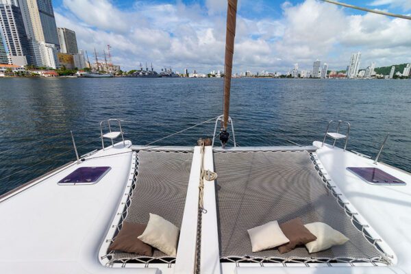 Top deck of Xem 3 with views of clear blue ocean