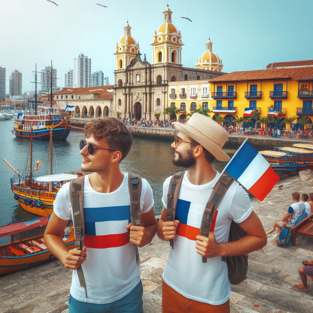 touriste français en balade à Carthagène en Colombie