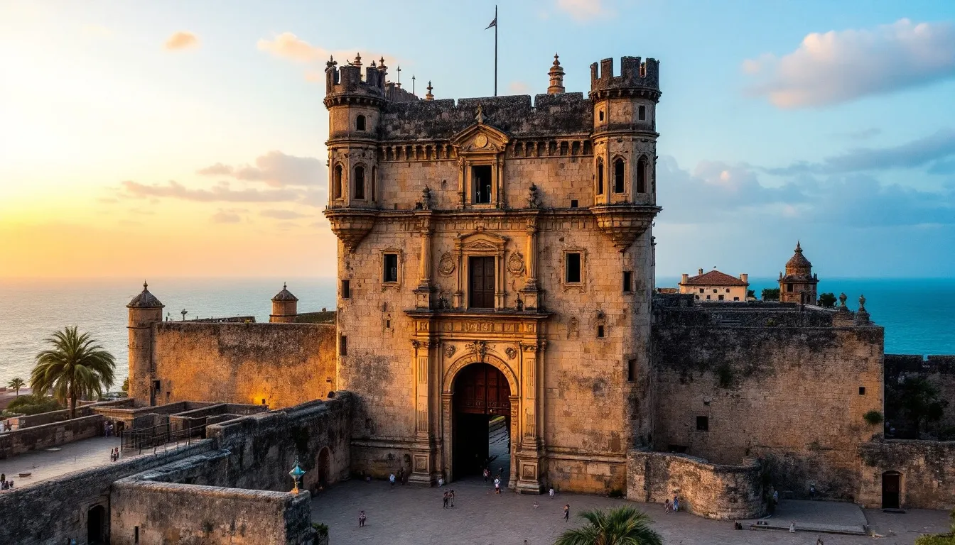 The imposing Castillo San Felipe de Barajas, a historical fortress in Cartagena, perfect for those visiting Cartagena.