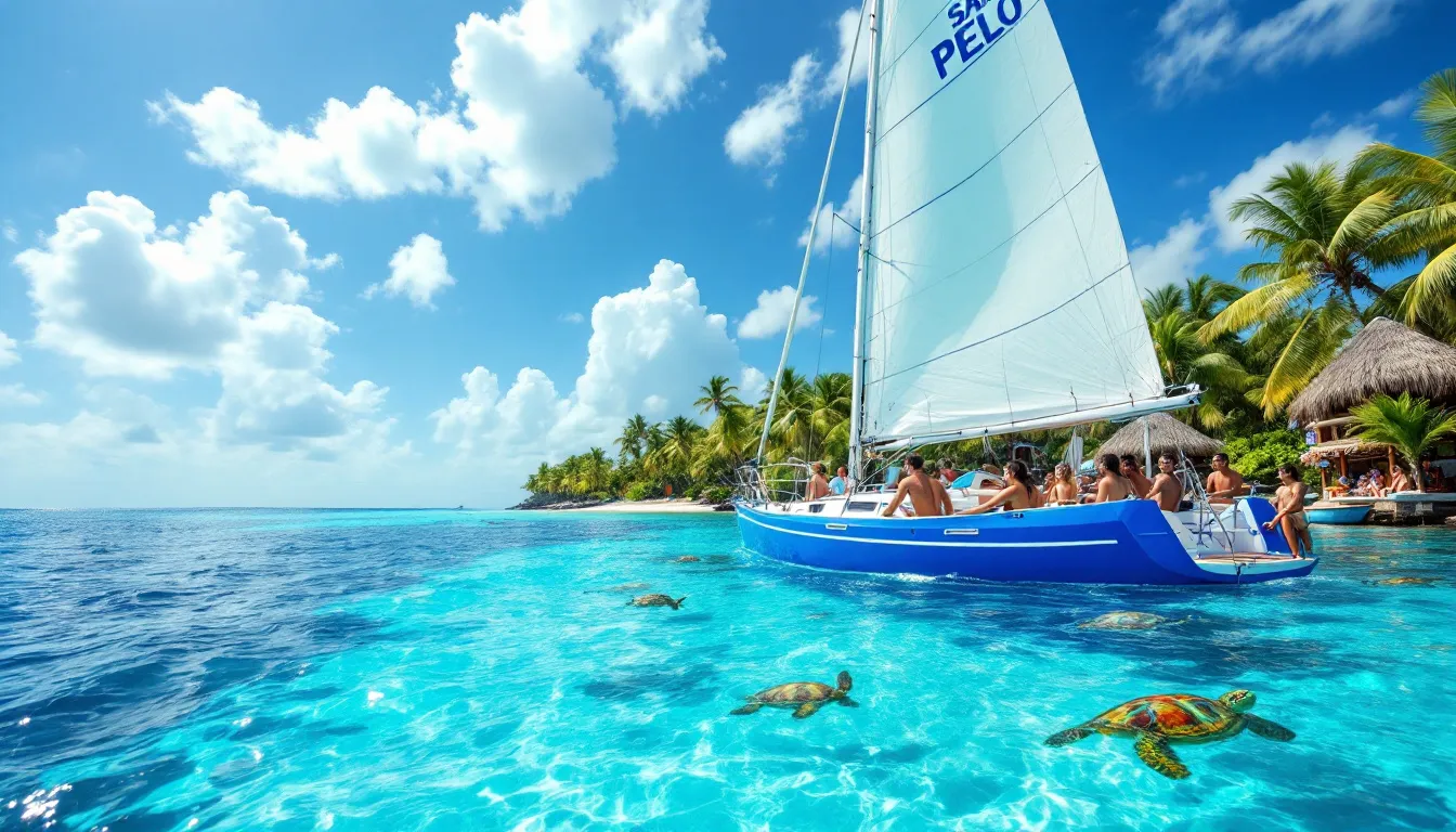 Exploring San Pedro Island by boat.