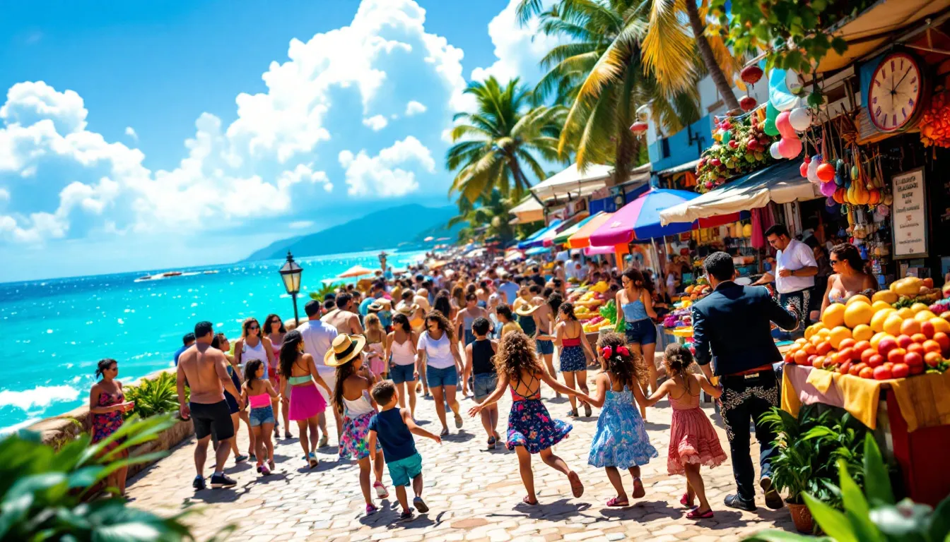 Friends enjoying a lively party atmosphere on Cholón Island.