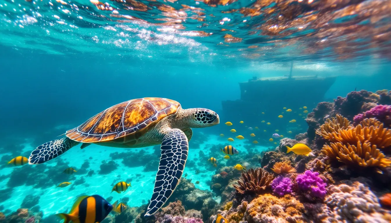 A vibrant underwater scene depicting marine life during a scuba diving experience in Colombia.