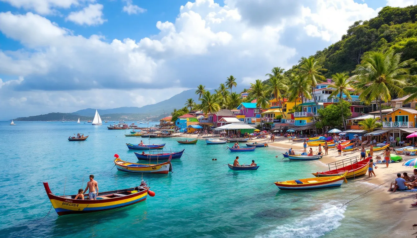 Overview of Santa Cruz del Islote, the densely populated island.