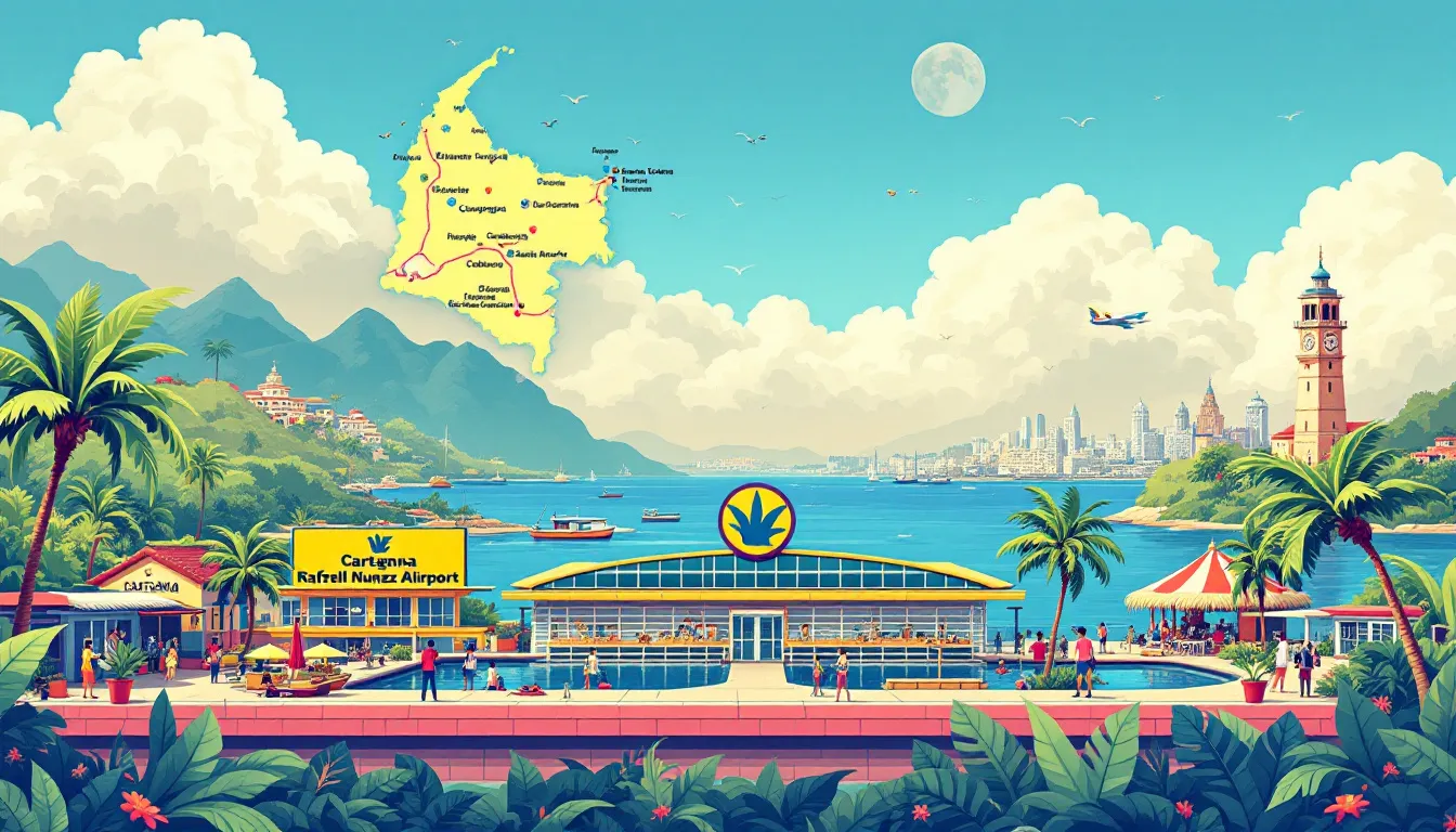 Key airports for Cartagena flights, highlighting the Cartagena Rafael Nunez Airport.