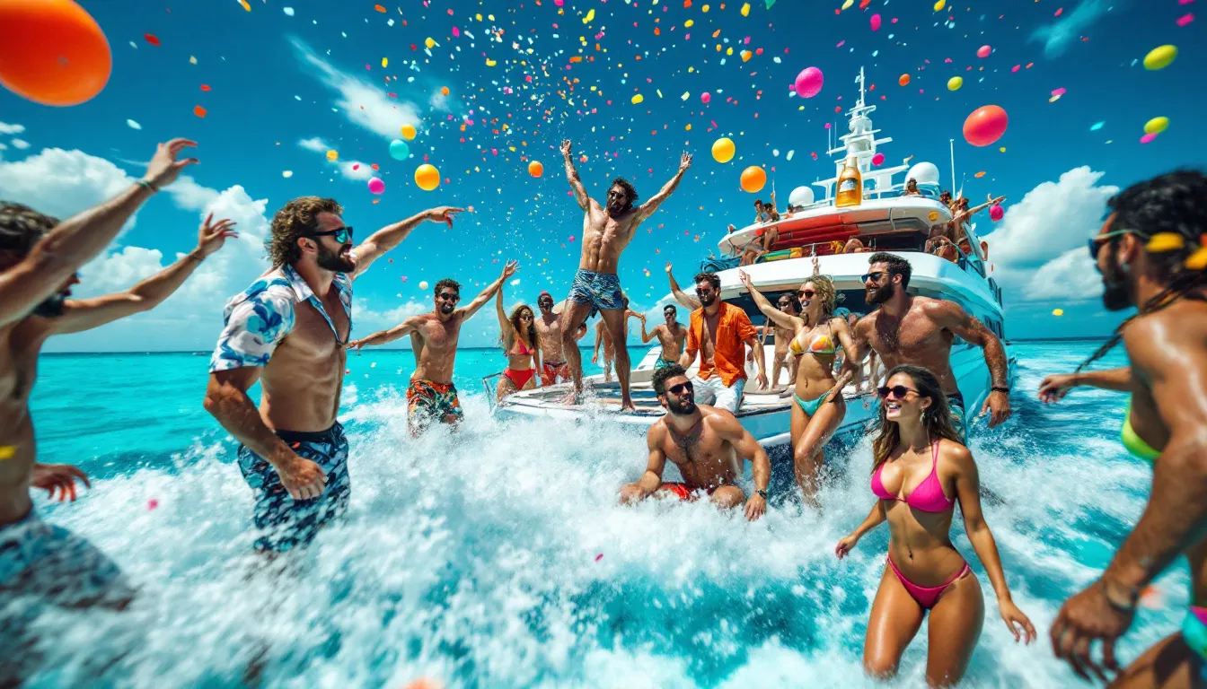 Popular destinations for bachelor party boat trips.