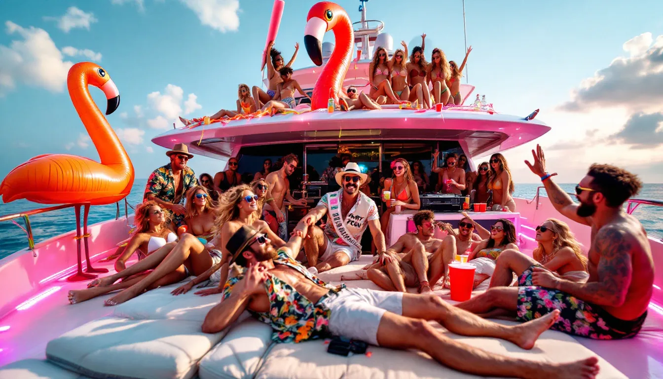 Different types of boats suitable for bachelor parties.