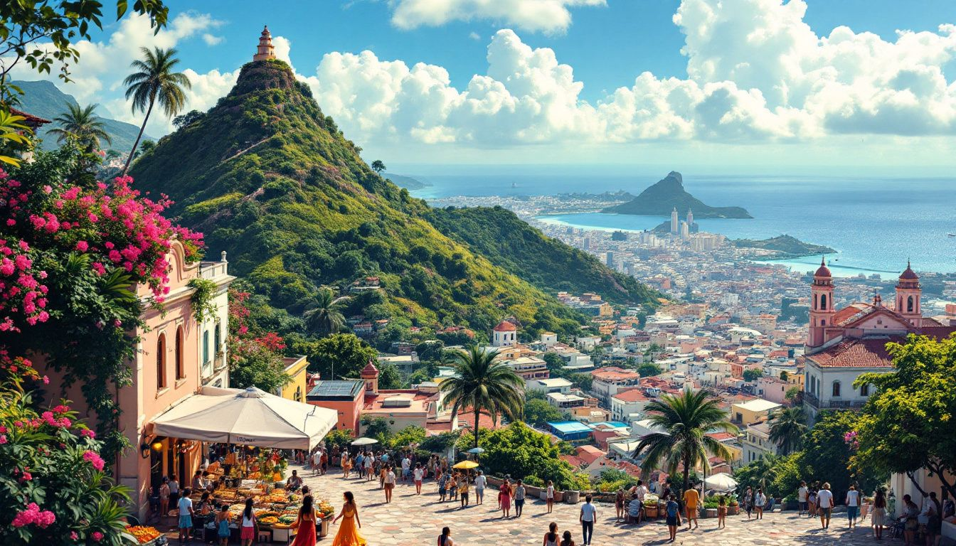 Panorama del Cerro de La Popa, con vistas a la ciudad de Cartagena.