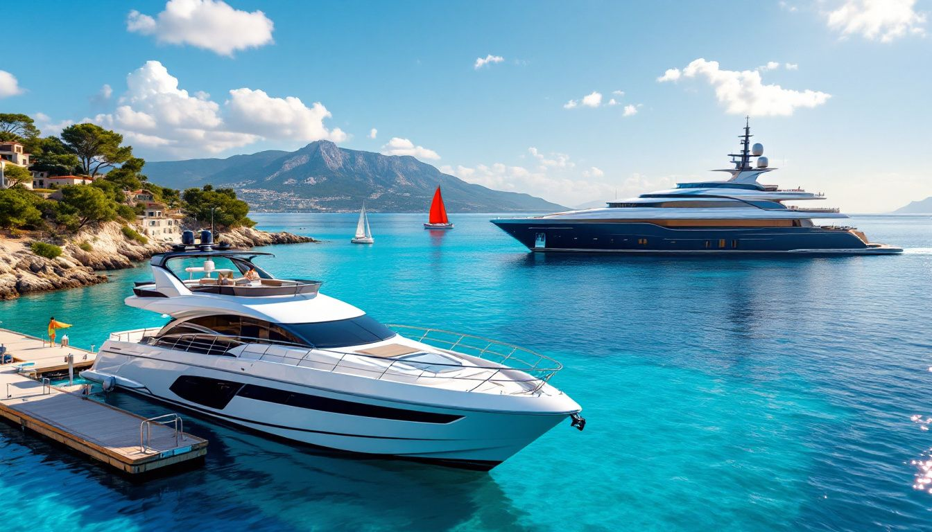 Different sizes of yachts available for charter.