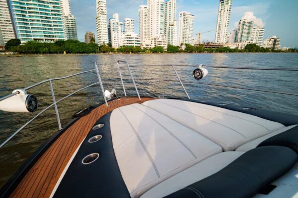 Yacht Ambar anchored in shallow turquoise waters