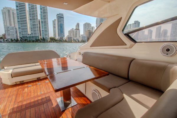 Sunset reflecting off the polished exterior of Myriam Esther V