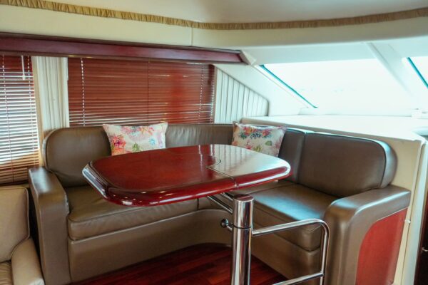 Guests enjoying a drink on Chanul’s shaded upper deck