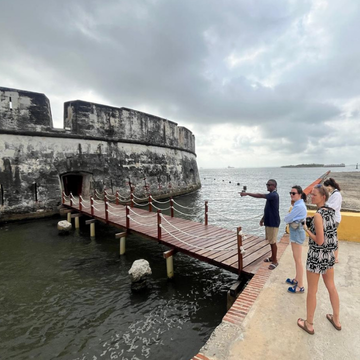 Bocachica fort entrance during a Tierra Bomba tour from Cartagena